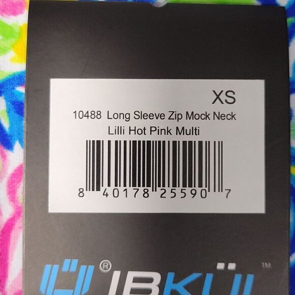 IBKUL Top Womens XS Long Sleeve Floral Mock Neck Zip UPF 50 Mesh Sleeve Golf NEW - Picture 13 of 13